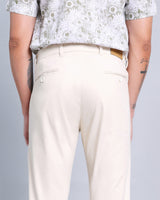 Ivory White Stretch Cotton Chinos