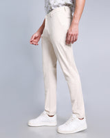 Ivory White Stretch Cotton Chinos