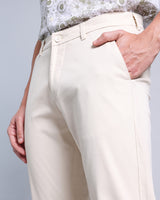 Ivory White Stretch Cotton Chinos