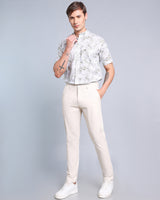 Ivory White Stretch Cotton Chinos