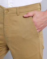 Mustard Brown Stretch Cotton Chinos