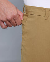 Mustard Brown Stretch Cotton Chinos