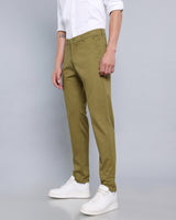 Moss Green Stretch Cotton Chinos