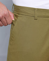 Moss Green Stretch Cotton Chinos