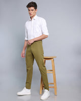 Moss Green Stretch Cotton Chinos