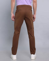 Chocolate Brown Stretch Cotton Chinos