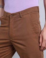 Chocolate Brown Stretch Cotton Chinos