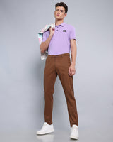 Chocolate Brown Stretch Cotton Chinos