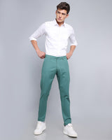 Teal Green Stretch Cotton Chinos