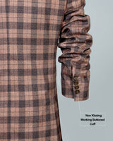 Dune Brown Plaid Check Wool Rich Blazer
