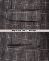 Trout Brown Checkered Wool Rich Single Breasted Blazer