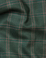 Lonar Green Windowpane Checked Tweed Cotton Blazer