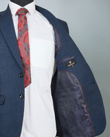 Navyblue Solid Single Breasted Wool Rich Blazer