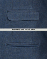 Navyblue Solid Single Breasted Wool Rich Blazer
