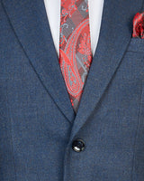 Navyblue Solid Single Breasted Wool Rich Blazer