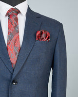 Navyblue Solid Single Breasted Wool Rich Blazer