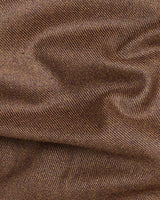 Chocolate Brown Solid Double Breasted Wool Rich Blazer