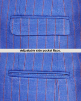 Everblue Striped Wool Rich Single Breasted Blazer