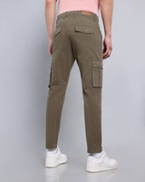 Olive Green Stretch Cotton Cargo