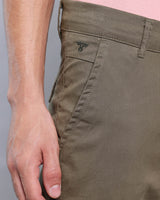 Olive Green Stretch Cotton Cargo