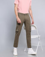 Olive Green Stretch Cotton Cargo