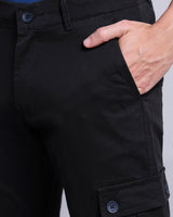Ultra Black Stretch Cotton Cargo