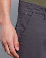 Charcoal Gray Stretch Cotton Cargo