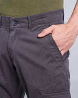 Charcoal Gray Stretch Cotton Cargo
