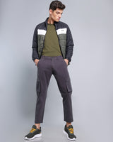 Charcoal Gray Stretch Cotton Cargo