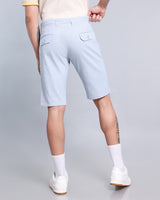 Sky Blue Stretch Cotton Shorts