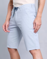 Sky Blue Stretch Cotton Shorts