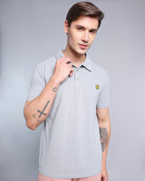 Cloud Grey Pique Pima Smooth Polo Tee