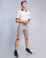Smokey Taupe Stretch Cotton Shorts