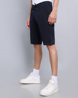 Stylish Midnight Navyblue Stretch Cotton Shorts