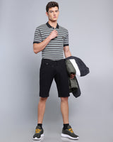 Stylish Black Jack Stretch Cotton Shorts