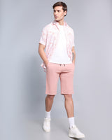 Stylish Rust Pink Stretch Cotton Shorts