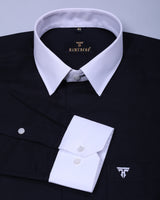 Black With White Hamercop Designer Heavy Oxford Cotton Shirt