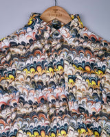 Colorful Feather Printed Egyptian Gizza Shirt
