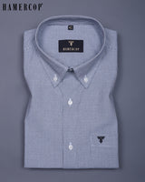 Grey And White With Black Micro Houndstooth Soft Cotton Shirt
