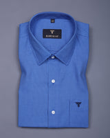 IMO-Ink Blue Houndstooth Dobby Solid Cotton Shirt