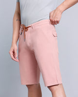 Rust Pink Stretch Cotton Shorts