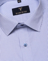 Blue Small Graph Check Premium Gizza Cotton Shirt