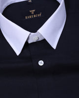 Black With White Hamercop Designer Heavy Oxford Cotton Shirt