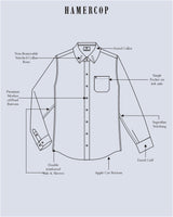 Radiant Blue Dobby Weft Stripe Premium Gizza Shirt