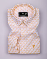 Wheat Cream Jacquard Texture Dobby Cotton Shirt