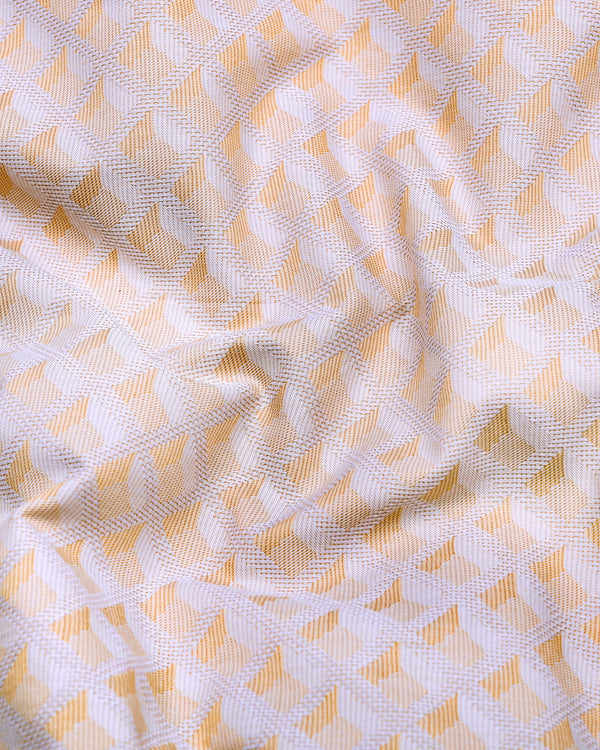 Wheat Cream Jacquard Texture Dobby Cotton Shirt