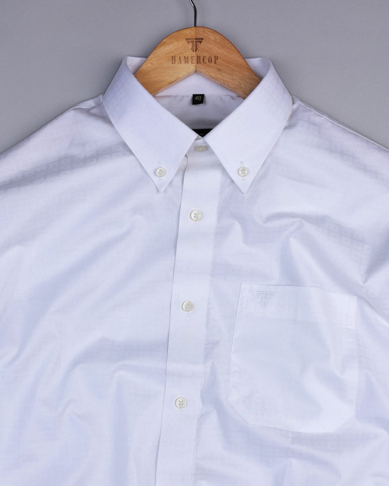 Tulip White Dobby Check Premium Cotton Shirt