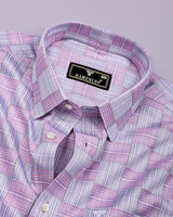 Ruddy Pink With Gray Check Premium Giza Shirt