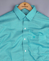 Lolo Rama Green With White Small Check Oxford Cotton Shirt