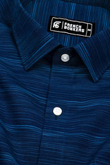 Aquablue With Navyblue Shaded Stripe Shirt